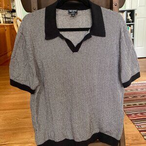 Todd Snyder Zig Zag Silk-Cotton Montauk Sweater Polo